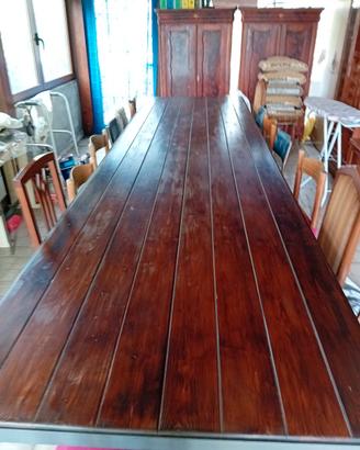 Tavolo artigian. valore ferro/legno da 18/20 posti