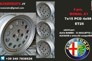 Cerchi ronal a1 style 7x 15 4x98 et25 alfa romeo