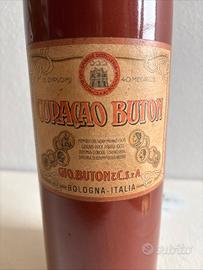 Bottiglia vintage buton curacao sigillo