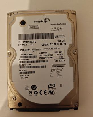 Hard disk Seagate Momentus 160GB 2,5" 5400 rpm 