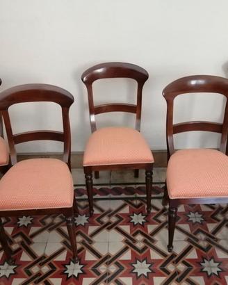 5 Sedie antiche stile Luigi Filippo metà 800