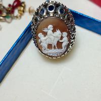 Anello vintage cammeo e argento massiccio 925