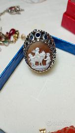 Anello vintage cammeo e argento massiccio 925