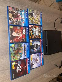 Ps4 slim + 1 controller PS4 +  8 giochi + supporto