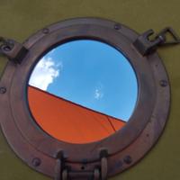 Specchio oblò in ottone