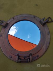 Specchio oblò in ottone