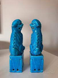 Coppia di leoni guardiani cinesi Foo Dogs