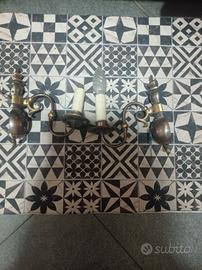 coppia di lampade vintage in ottone