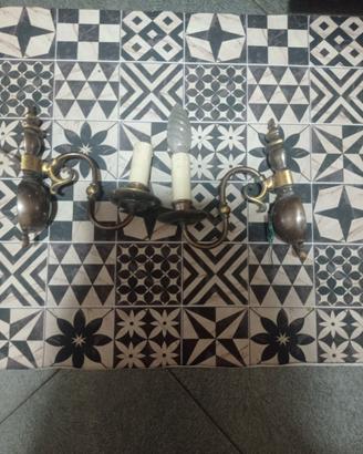 coppia di lampade vintage in ottone
