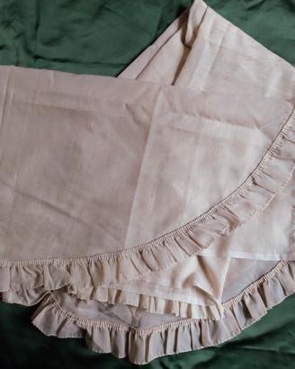 Coppia tende vintage anni 70 beige cm 240x78