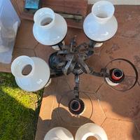 Lampadario ferro battuto