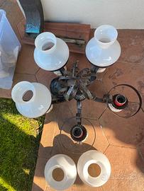 Lampadario ferro battuto