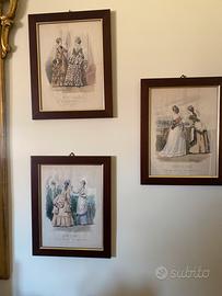 6   Stampe di Moda incorniciate  del 1840-1860