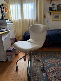 Sedia da ufficio ecopelle bianca