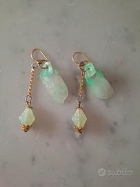Acc Bijoux Vintage Orecchini Verde 