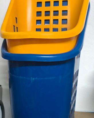 CESTINI PLASTICA  8pz GIAALO/BLU