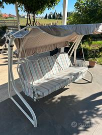 Dondolo da giardino 3 posti con tettuccio