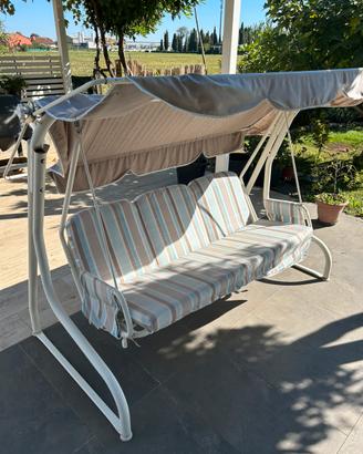 Dondolo da giardino 3 posti con tettuccio