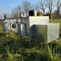 gabbia in metallo per conigli con nido e accessori