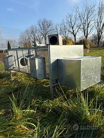 gabbia in metallo per conigli con nido e accessori