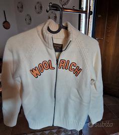 Maglione Wool Rich con zip panna lana 80%.