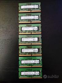 RAM so-dimm DDR4 4GB x 7 banchi