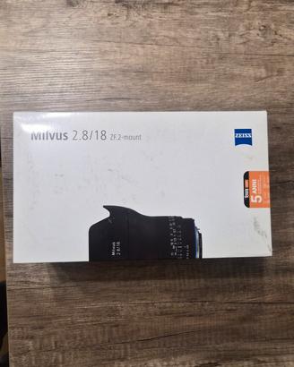 Zeiss Milvus 2.8/18 ZF.2 Nuovo
