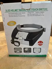 Lente di ingradimento con casco con luci led