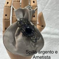 Spilla in argento e ametista