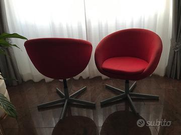 Coppia di poltrone girevoli moderne – colore rosso