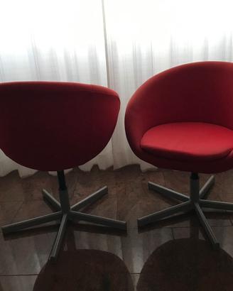 Coppia di poltrone girevoli moderne – colore rosso