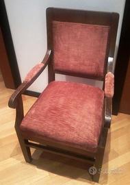 Poltrona su ruote per scrivania legno tessuto bord