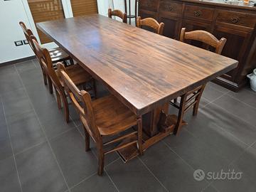 tavolo + 6 sedie arte povera
