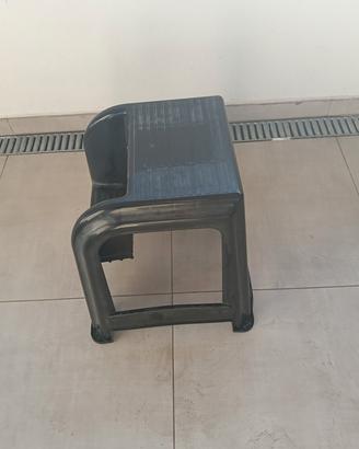 Sgabello con gradino in plastica colore nero 