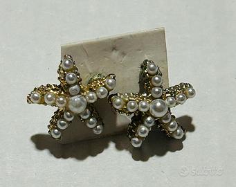⭐ Orecchini Stella Marina – Perle Sintetiche