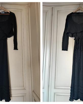 Moschino completo bolero e abito nero lana tg M/L