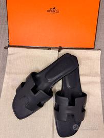 Sandali Hermès Oran Navy Blue 38/39