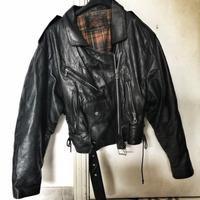 Chiodo da donna nero in pelle taglia L