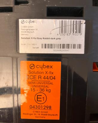 Seggiolino Cybex Solution X-Fix 15 36 kg