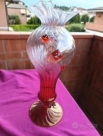 Vaso Vintage Vetro Artistico con Murrine