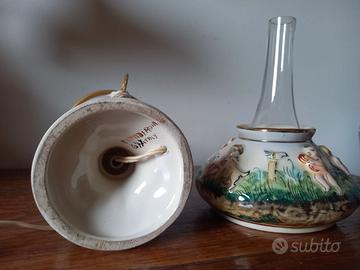 Lampada da tavolo in ceramica di Capodimonte.