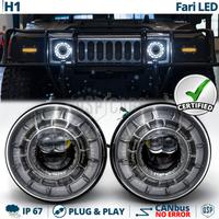Fari LED 7'' per Hummer H1 H2 OMOLOGATI Angel Eyes