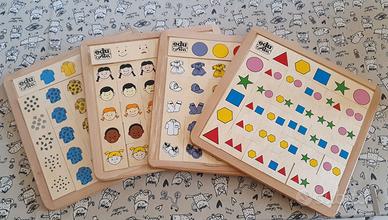 Puzzle in legno con tessere da abbinare