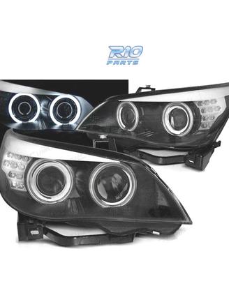 FARI BMW E60 03-07 ANGEL EYES CCFL FONDO NERO