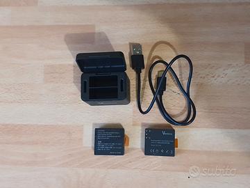 Batterie + caracabatterie  action cam nuovi
