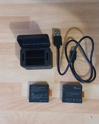 Batterie + caracabatterie  action cam nuovi