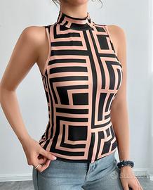 top senza maniche geometrico