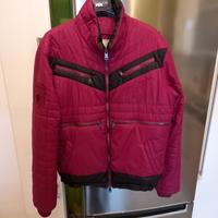 Giubbino bomber rosso uomo moto con cerniere