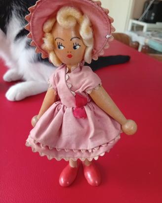 Bambola a pioli in legno Polacca anni 50/60