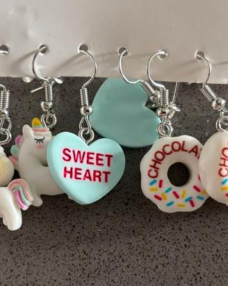 Orecchini bigiotteria: cuore stella lollipop